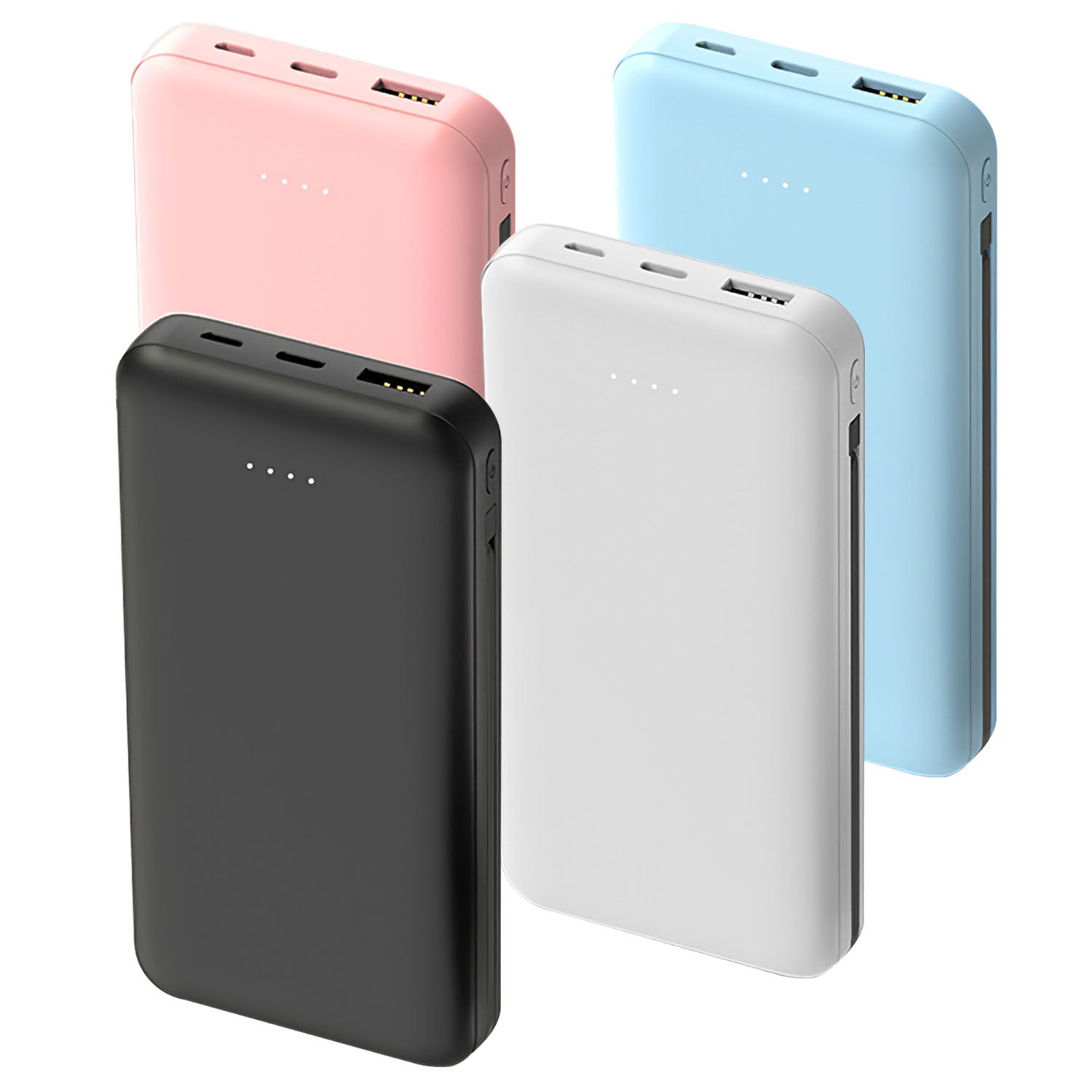 Power Bank Portable Phone Charger External Battery Pack With LT And Type C Double Ended Cable Type C USB Cable Fit For IOSPhone 14 Android And More