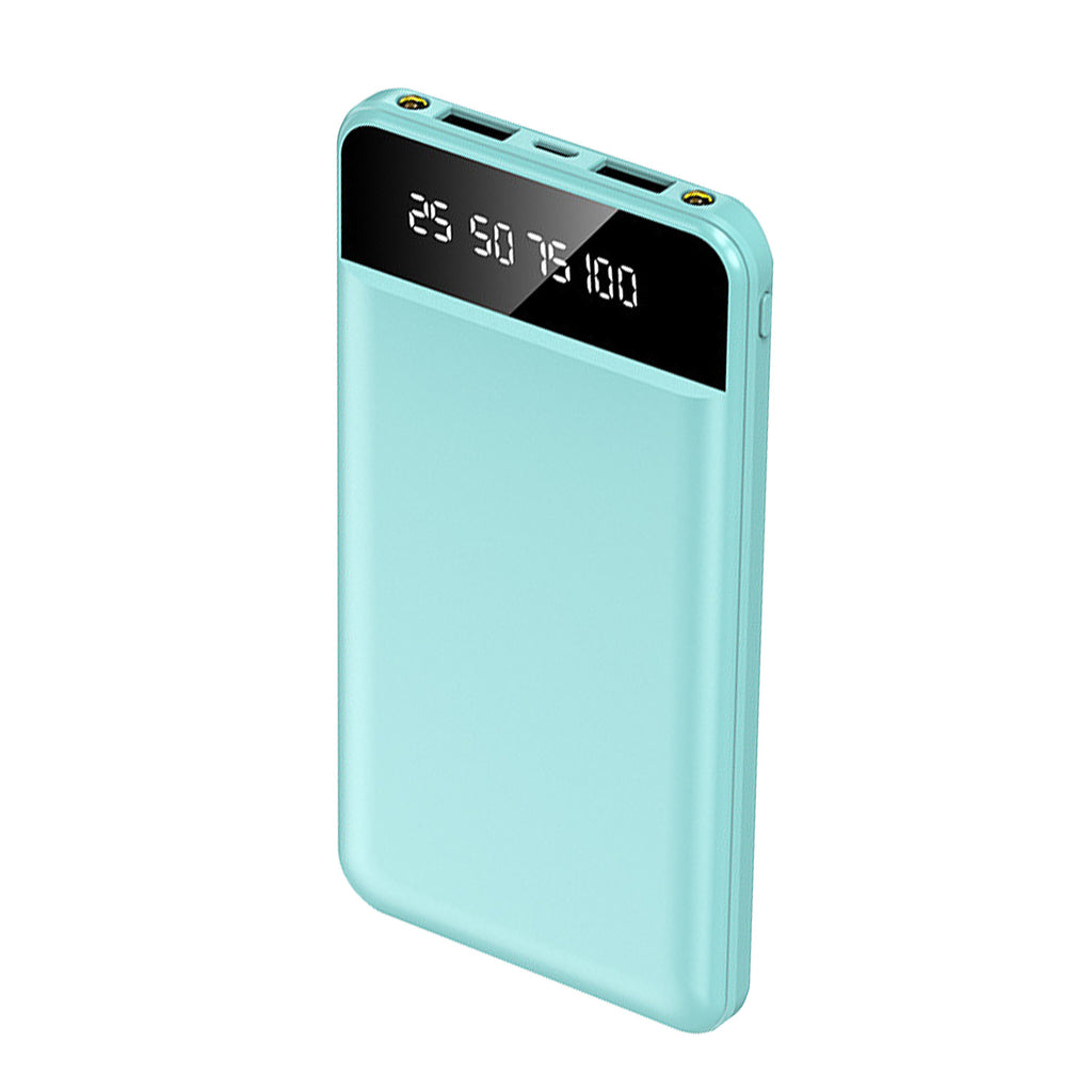 Power Bank Portable Ultra Slim Charger External Battery Pack With 2 USB Output Ports Charging Cable LED Flashlight Compatible With IOSPhone 15 And More