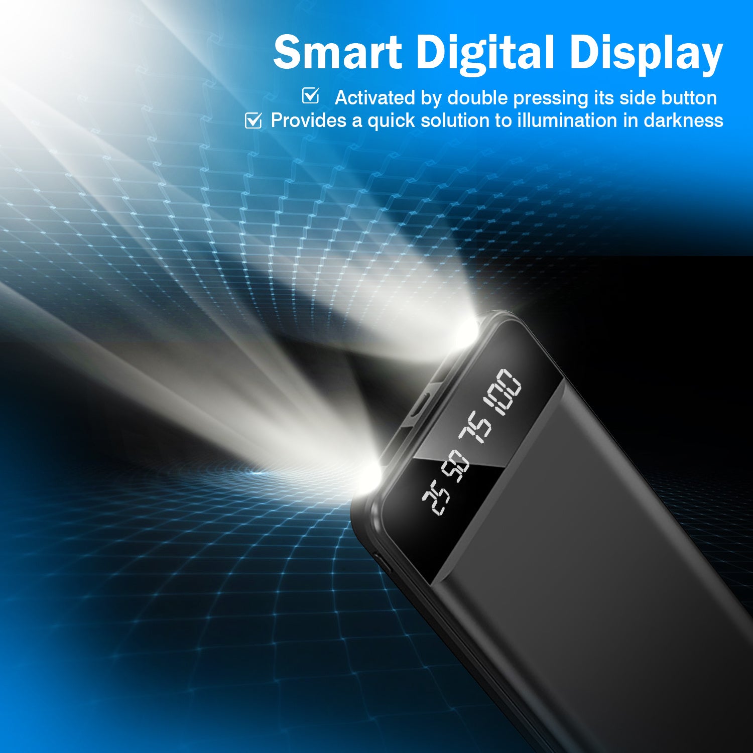 Power Bank Portable Ultra Slim Charger External Battery Pack With 2 USB Output Ports Charging Cable LED Flashlight Compatible With IOSPhone 15 And More