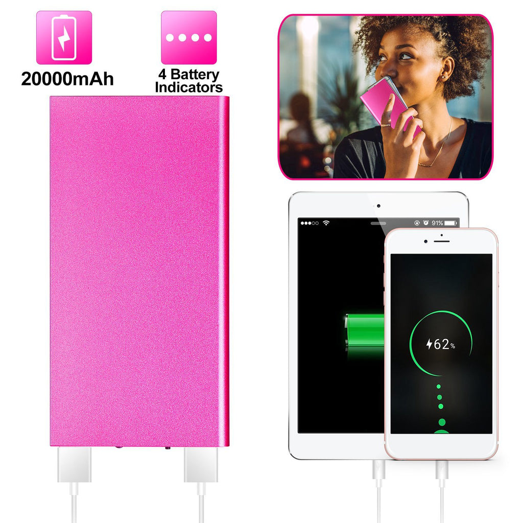 Power Bank Ultra-thin External Battery Pack Phone Charger Dual USB Port